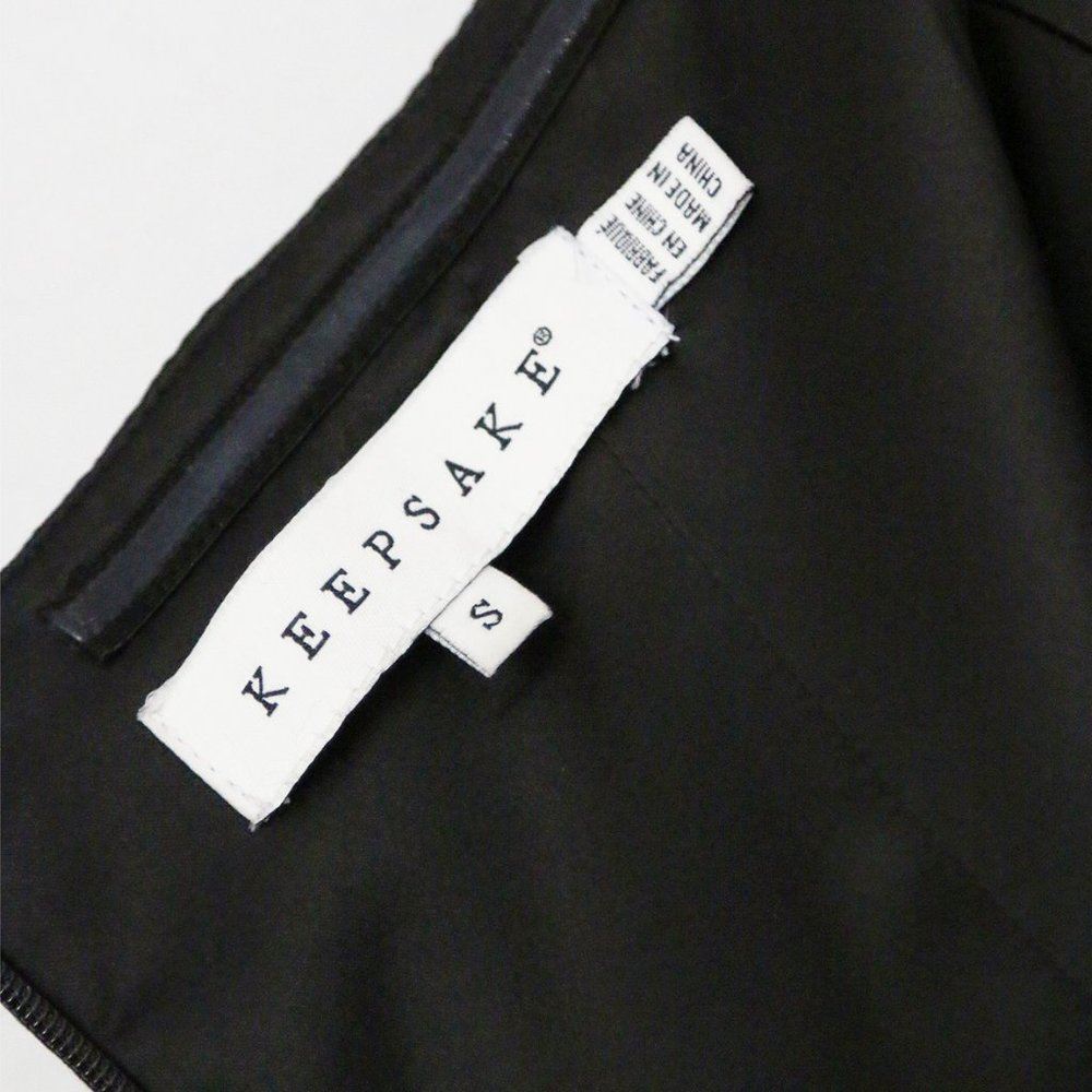 Keepsake Hearts On Fire Pant Suit Jumpsuit S Black Strapless Corset Pocket $190 - Picture 7 of 16